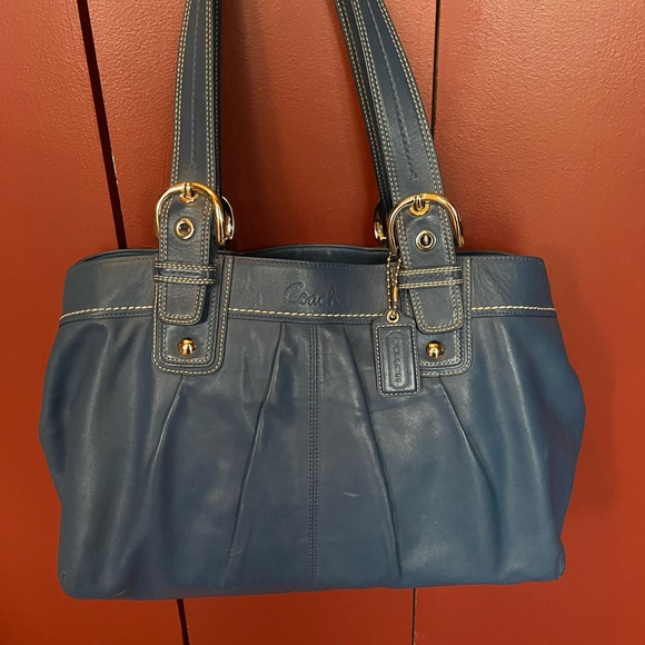 Coach Handbags - CLOSET CLOSING SALE Coach Blue Leather Satchel
